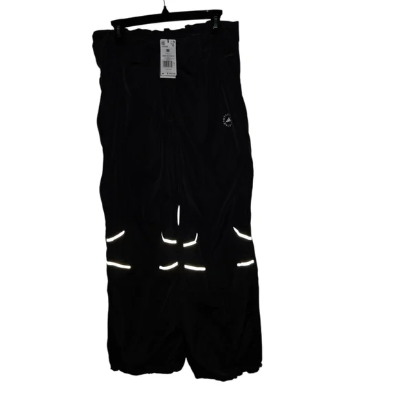 adidas by Stella McCartney Woven Track Pants Size M Womens Black JI5248 Baggy - Picture 10 of 12